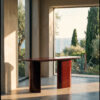 1-Tangent Console glossy oxblood by DK3 at Savannah Bay Gallery