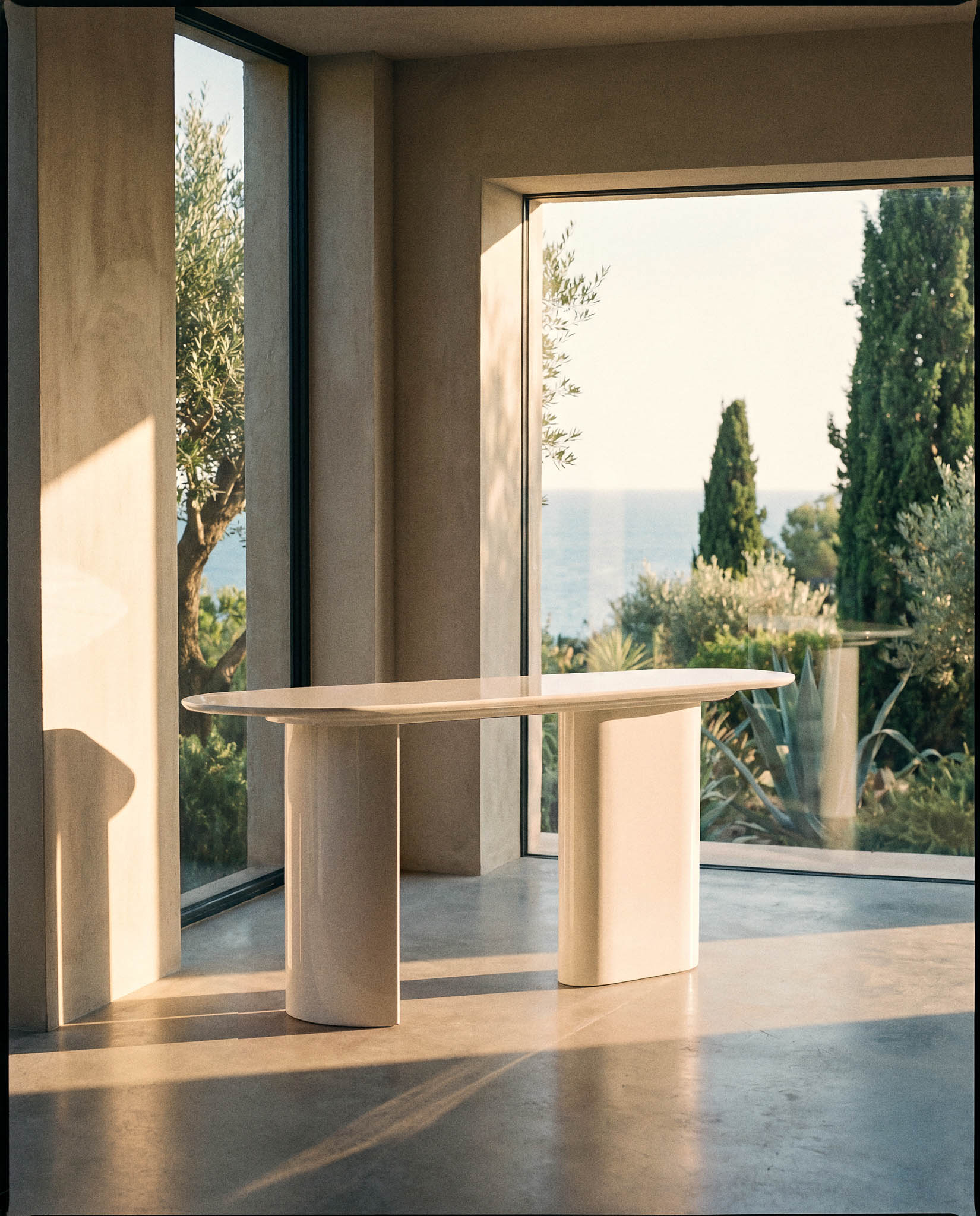 2-Tangent Console glossy off-white by DK3 at Savannah Bay Gallery