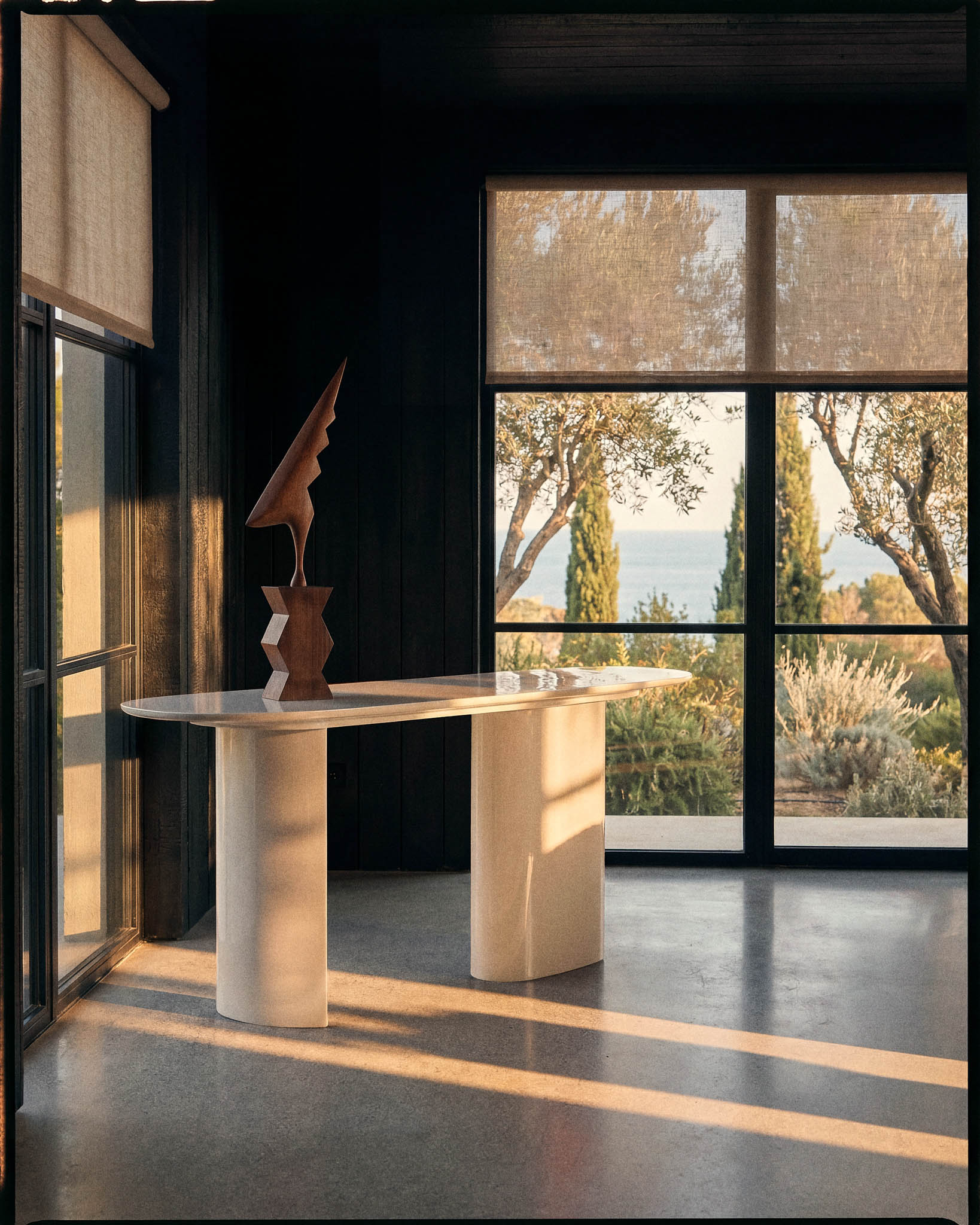 3-Tangent Console glossy off-white by DK3 at Savannah Bay Gallery